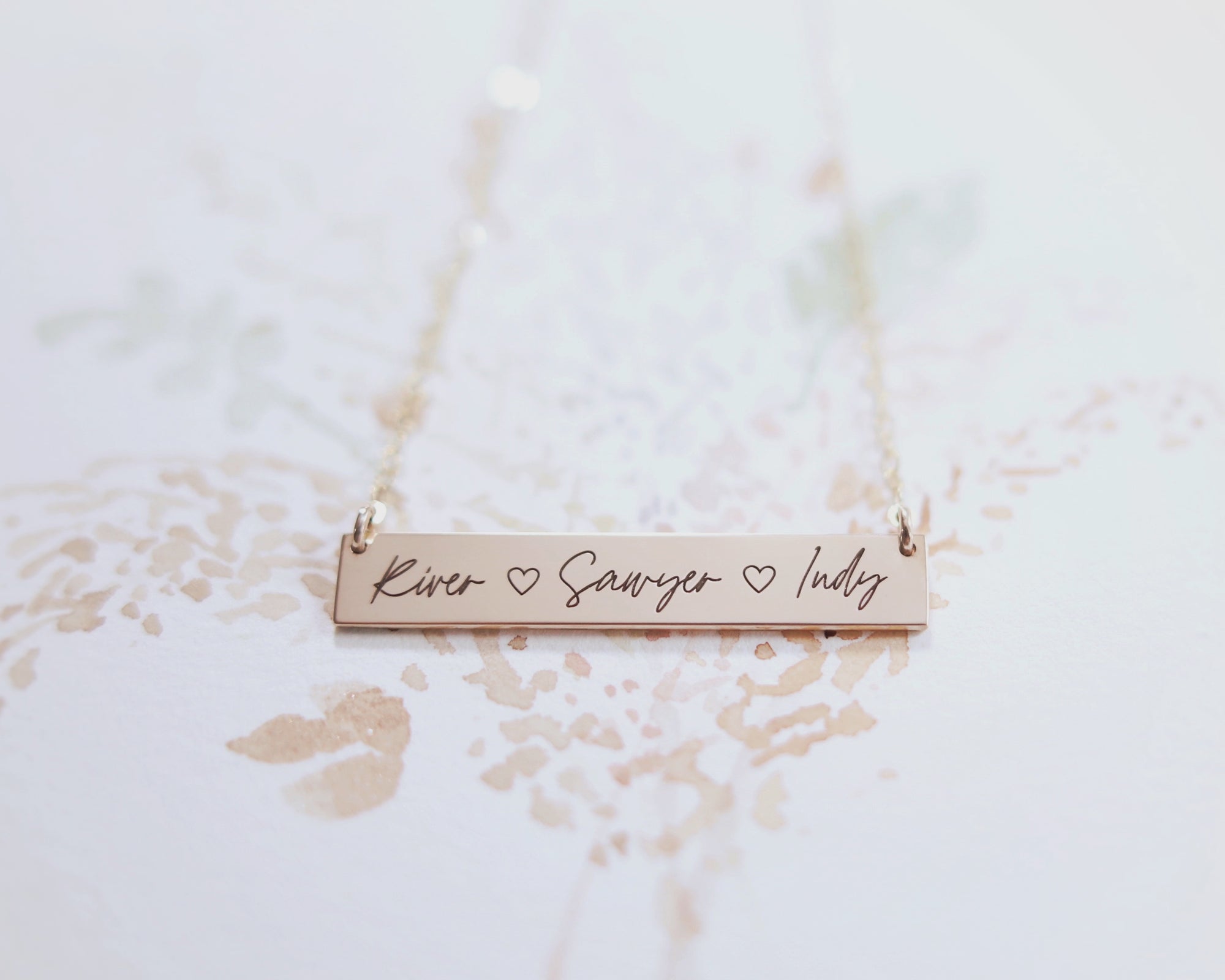 Engraved Bar Necklace •Pick A Font•